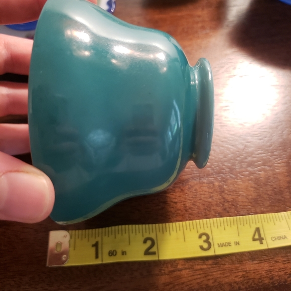 Beautiful Vintage Blue Ucagco Hand Painted China Teacups - 4 cups, 1 saucer - Picture 10 of 13